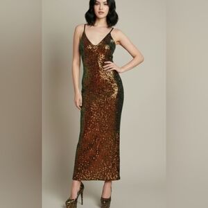 NWOT🔥Revamped🔥DAZZLING Sequin MIDI with Spaghetti Straps